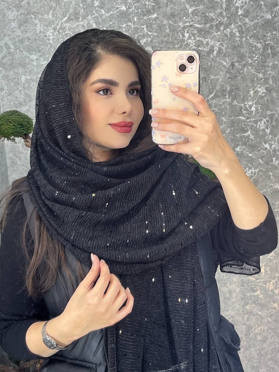 شال زنانه مجلسی آیینه ای